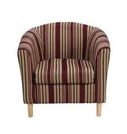Stripe Fabric Tub Chair - Mulberry